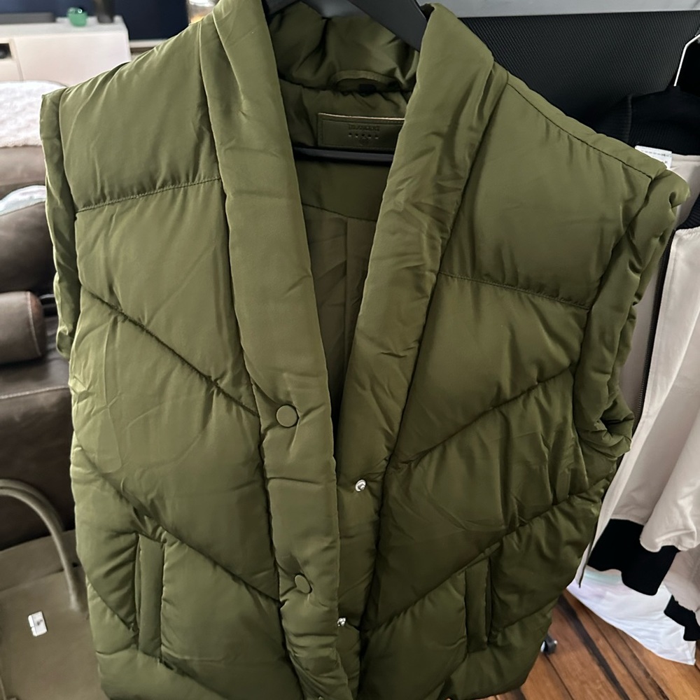 New green olive vest
